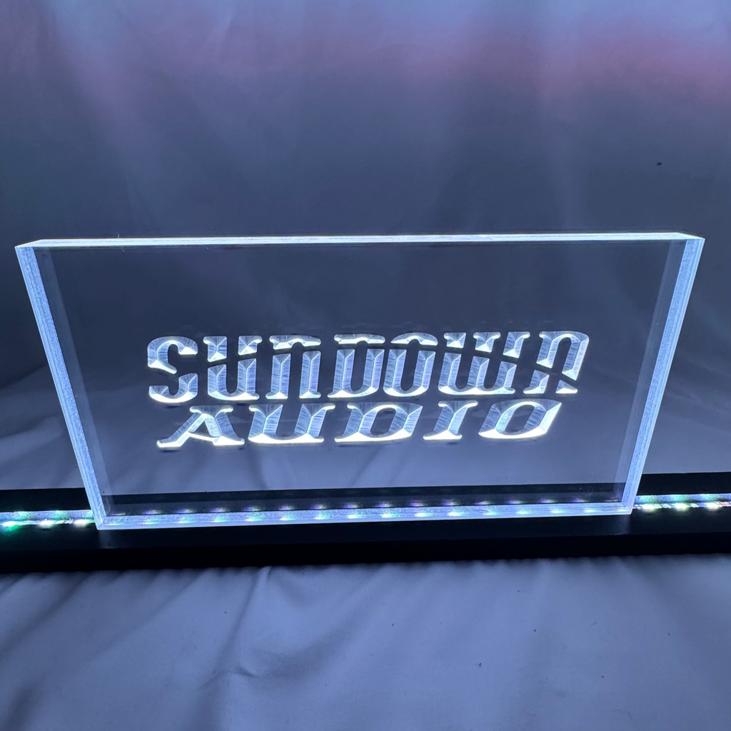 Sound Authority Plexiglass - 10" x 5" 3D Engraved Acrylic Window For Subwoofer Box