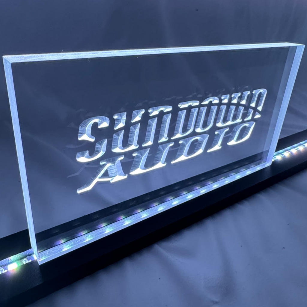 Sound Authority Plexiglass - 10" x 5" 3D Engraved Acrylic Window For Subwoofer Box