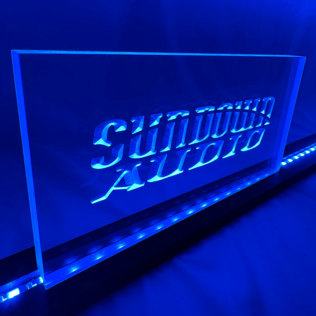 Sound Authority Plexiglass - 10" x 5" 3D Engraved Acrylic Window For Subwoofer Box