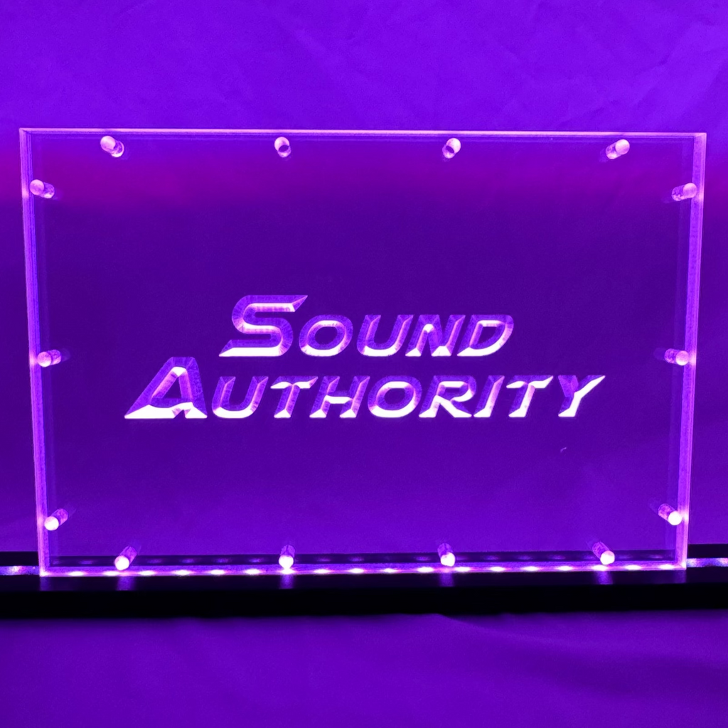 Sound Authority Plexiglass - 12" x 8" 3D Engraved Acrylic Window For Subwoofer Box