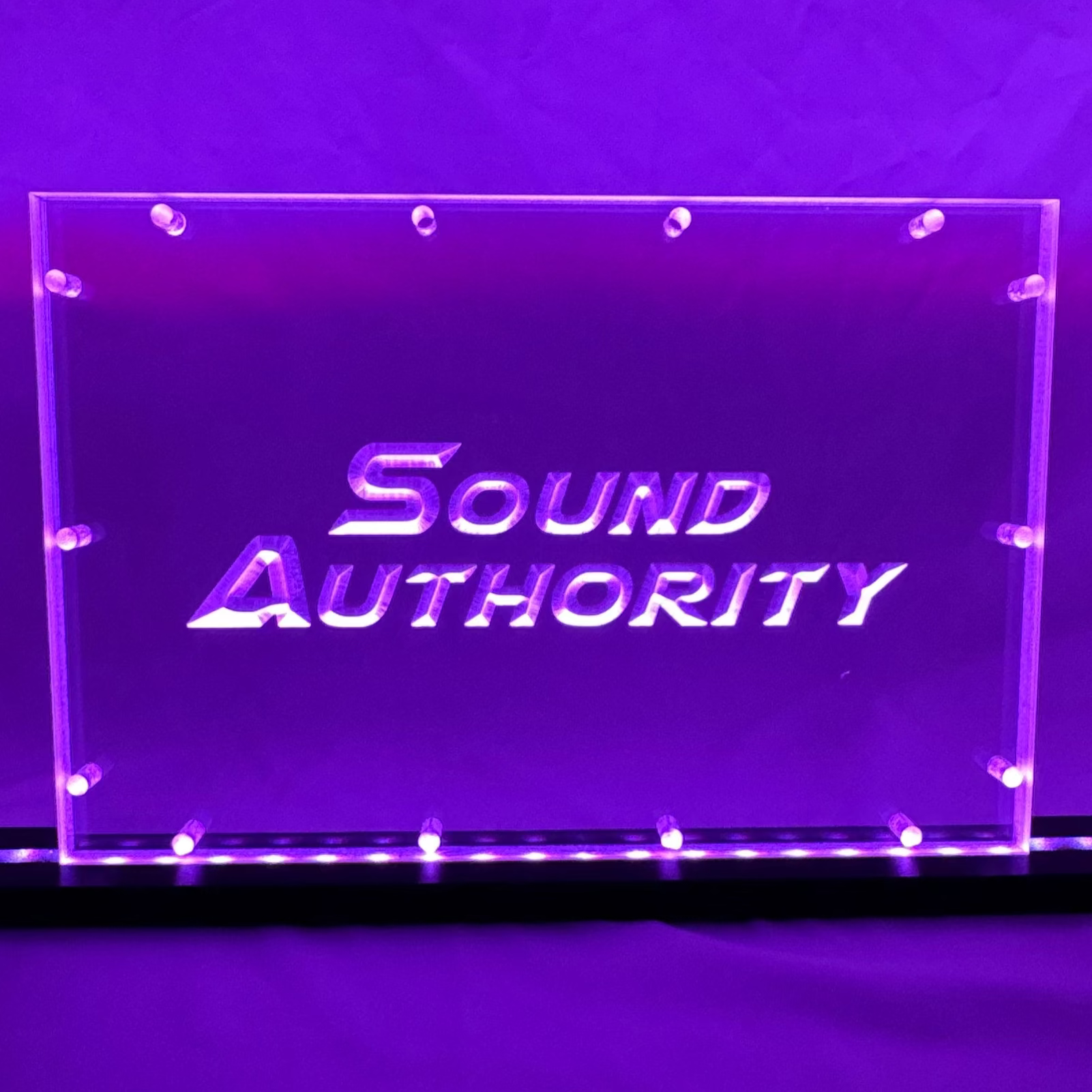 Sound Authority Plexiglass - 12" x 8" 3D Engraved Acrylic Window For Subwoofer Box