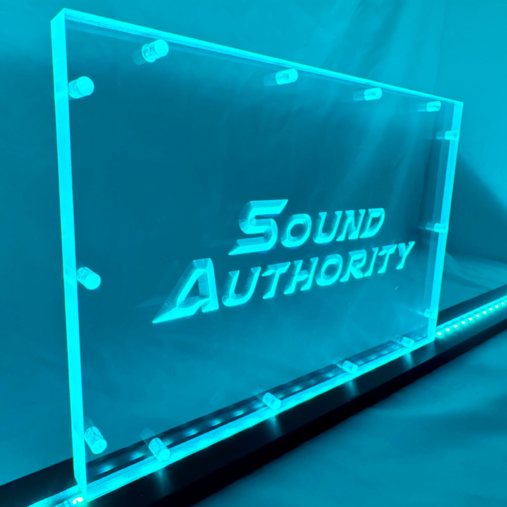 Sound Authority Plexiglass - 12" x 8" 3D Engraved Acrylic Window For Subwoofer Box