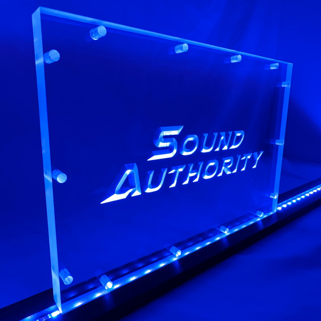 Sound Authority Plexiglass - 12" x 8" 3D Engraved Acrylic Window For Subwoofer Box