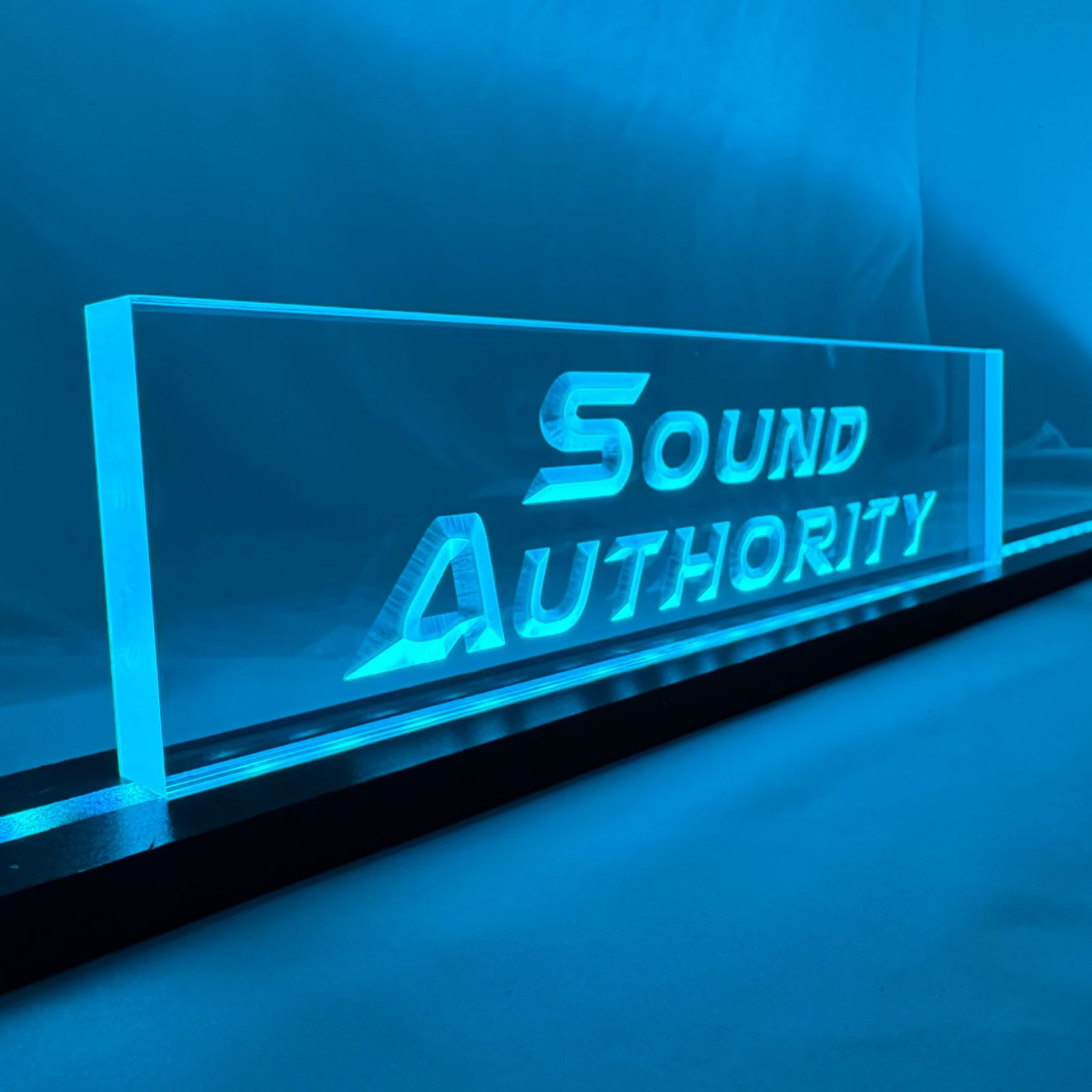 Sound Authority Plexiglass - 12" x 3" 3D Engraved Acrylic Window For Subwoofer Box
